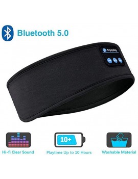 Bluetooth Sleeping Headphones Sports Headband Thin Soft Elastic Comfortable Wireless Music Earphones Eye Mask for Side Sleeper