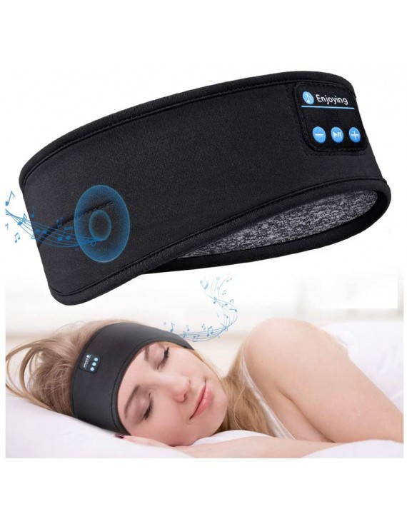 Bluetooth Sleeping Headphones Sports Headband Thin Soft Elastic Comfortable Wireless Music Earphones Eye Mask for Side Sleeper