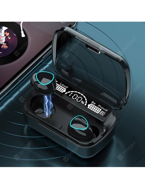 M10 Wireless Bluetooth V5.1 TWS Earbuds Headphone with LED Battery Display Dual Microphones Waterproof 9D Stereo Sports Earphone