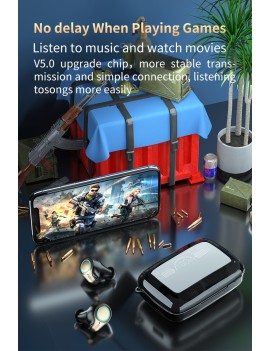 M18 Bluetooth Earphones Wireless TWS Waterproof HIFI Stereo Earbuds Fingerprint Touch Headset with Charging Box