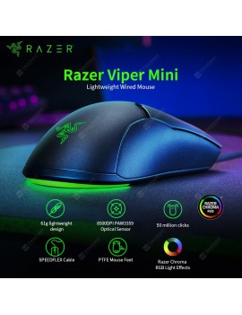 Mini Wired Mouse 61g Lightweight  8500DPI PAW3359 Optical Sensor Chroma RGB Gaming Mouse Mice Cable