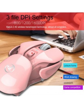 T37 Gaming Mouse Silence Wireless Mouse 2.4GHz Gaming Mouse Rechargeable Ergonomic Adjustable 1600 DPI Mice With Color Box