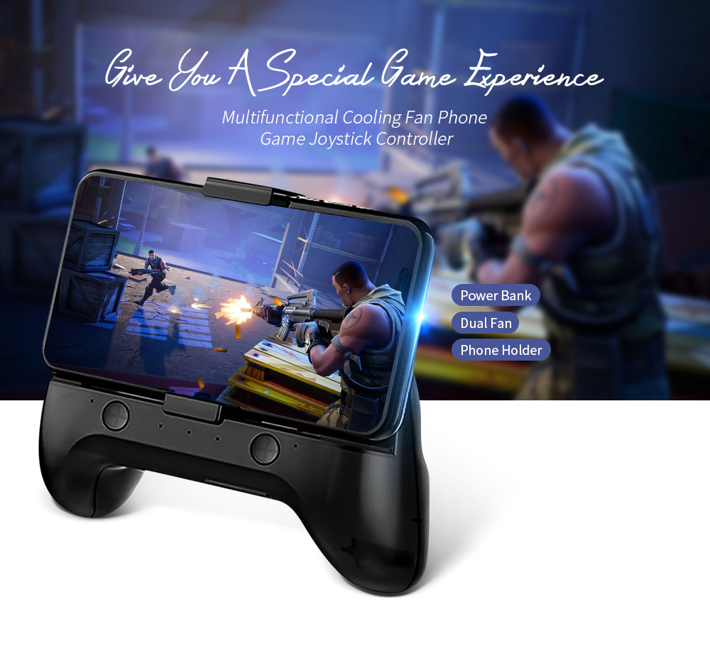 Multifunctional Cooling Fan Phone Game Joystick Controller - Red