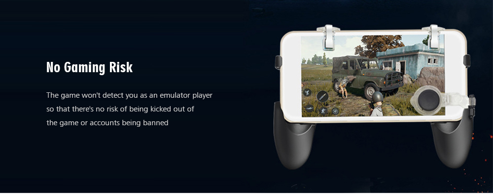 L1R1 Trigger with Mobile Game Handle Grip Controller Physical Aim Buttons Joysticks for PUBG- Black