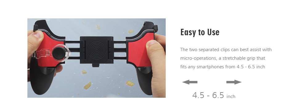 L1R1 Trigger with Mobile Game Handle Grip Controller Physical Aim Buttons Joysticks for PUBG- Black