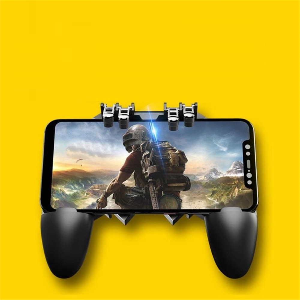 Mobile Gaming Joystick Gamepad Trigger Fire Button L1R1 Controller for PUBG - Black