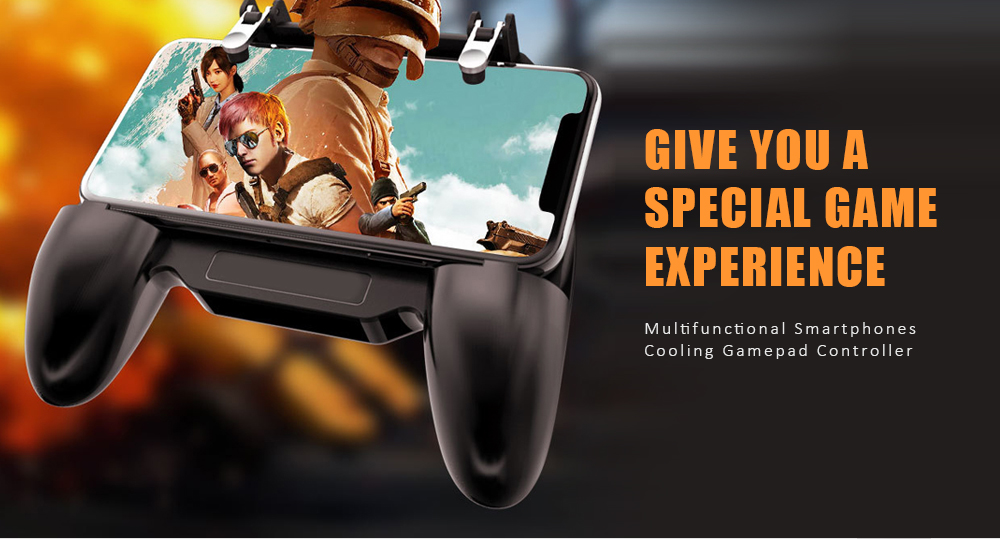 Multi-function Smartphones Cooling Gamepad Controller- Black