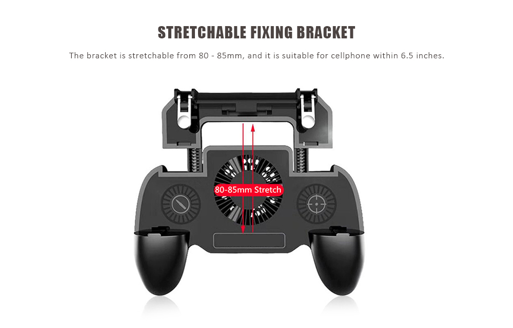 Multi-function Smartphones Cooling Gamepad Controller- Black
