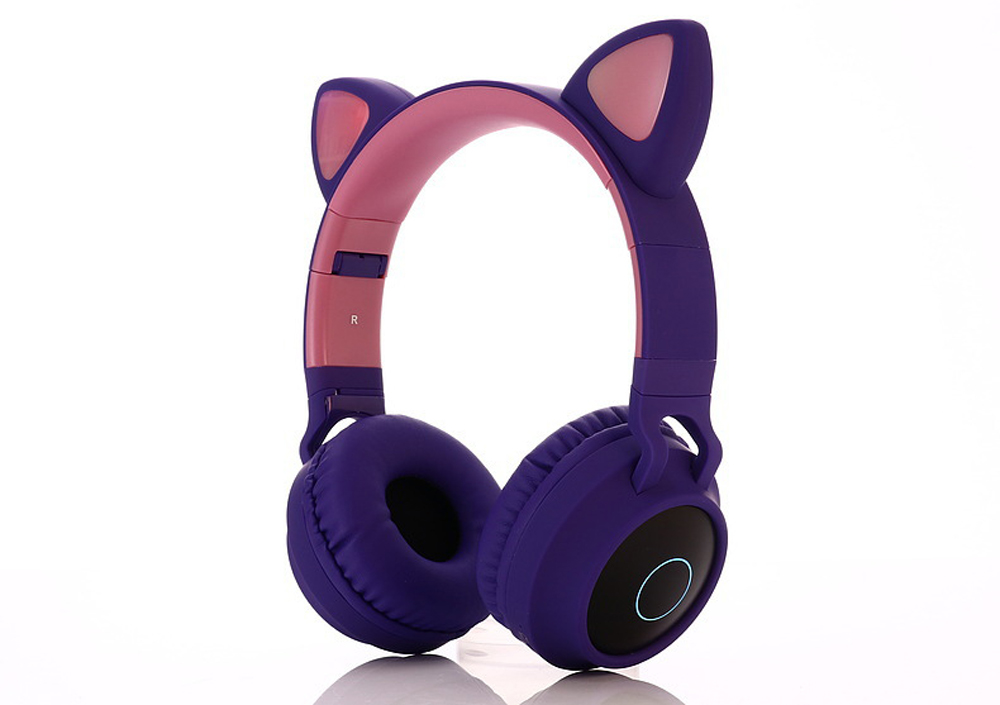 BT-028C Light-emitting Cartoon Cat Ears Girl Headset Wireless Bluetooth Headphone - Blue BT-028C Light-emitting Cartoon Cat Ears Girl Headset Wireless Bluetooth Headphone - Blue