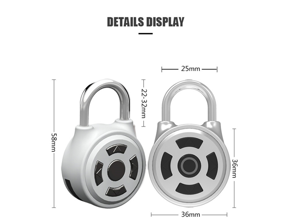 Pl-M1 Smart Electrical Bluetooth Padlock Keyless Lock- Silver