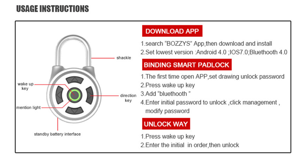 Pl-M1 Smart Electrical Bluetooth Padlock Keyless Lock- Silver