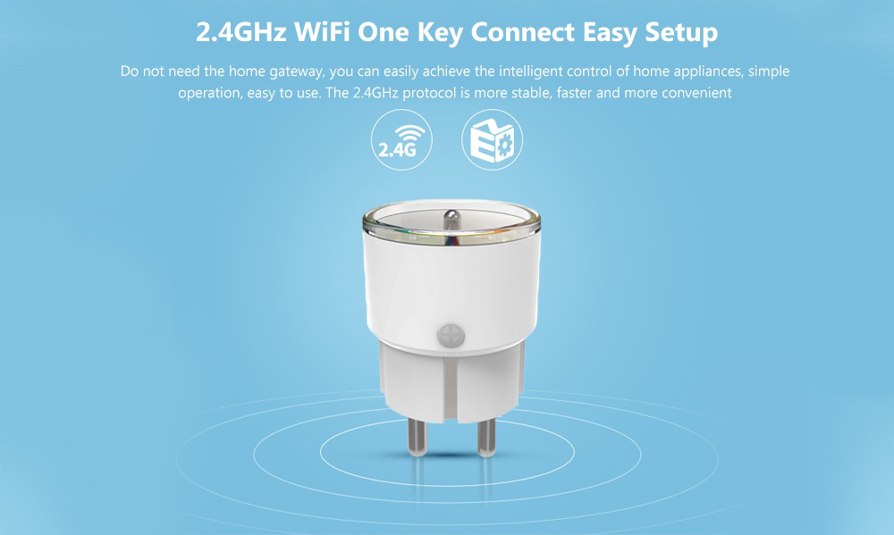 10A 2000W Smart WiFi EU Socket Energy Monitoring Plug- Milk White