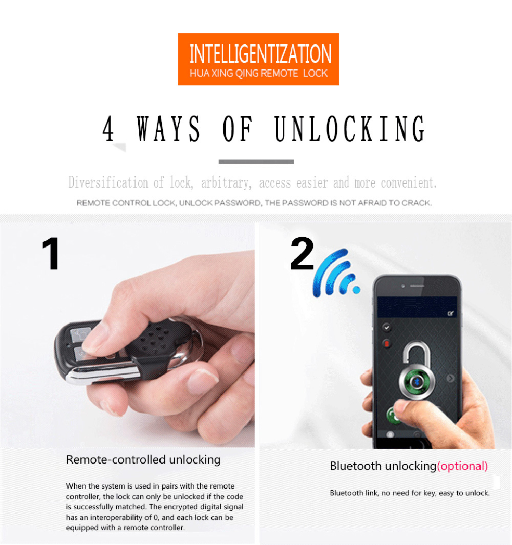 HXQ910 Intelligent Home Electric Remote Control Door Lock Mechanical Anti-Theft - Silver 1pc HXQ910 Intelligent Home Electric Remote Control Door Lock Mechanical Anti-Theft - Silver 1pc