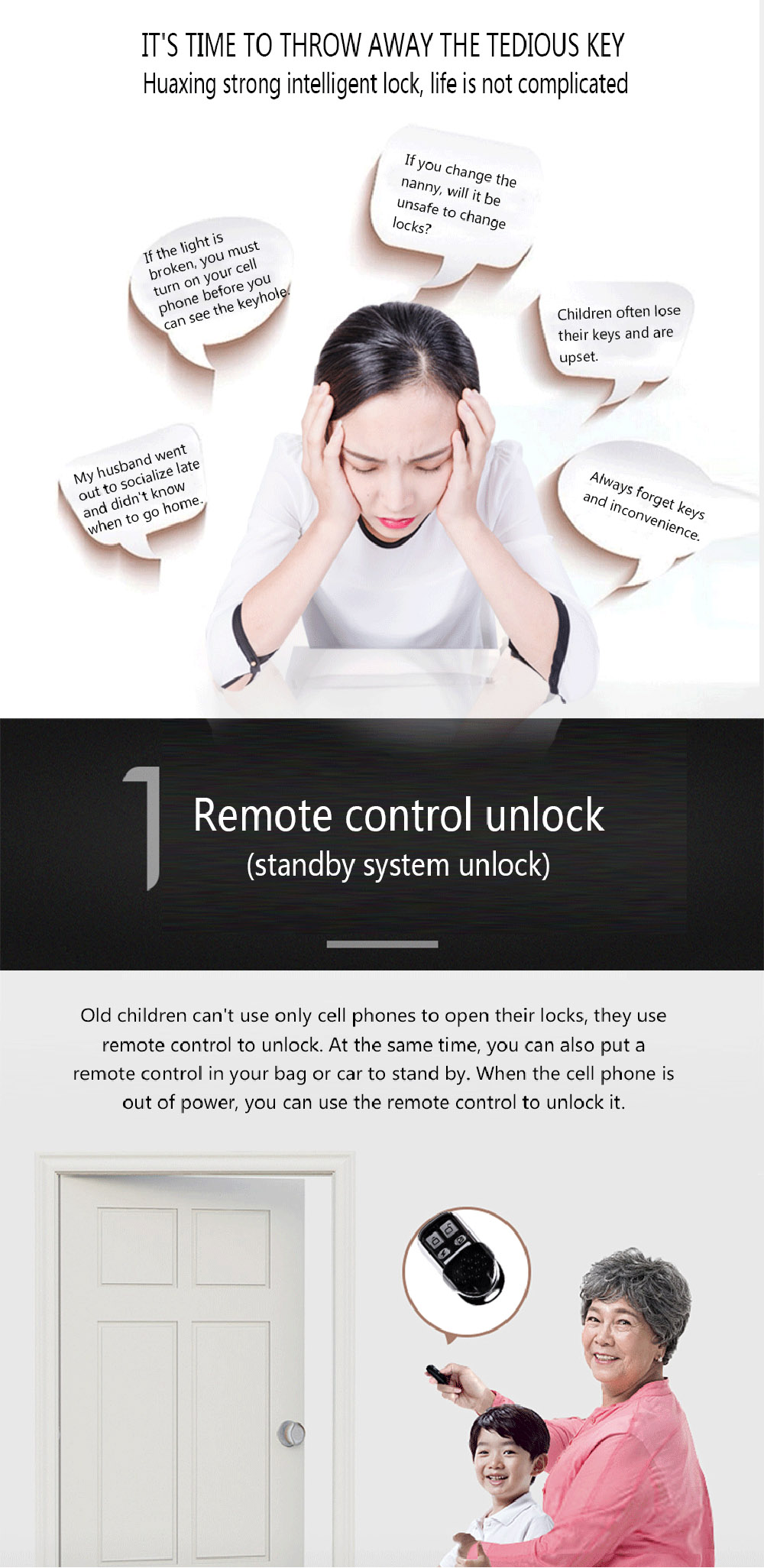 HXQ910 Intelligent Home Electric Remote Control Door Lock Mechanical Anti-Theft - Silver 1pc HXQ910 Intelligent Home Electric Remote Control Door Lock Mechanical Anti-Theft - Silver 1pc