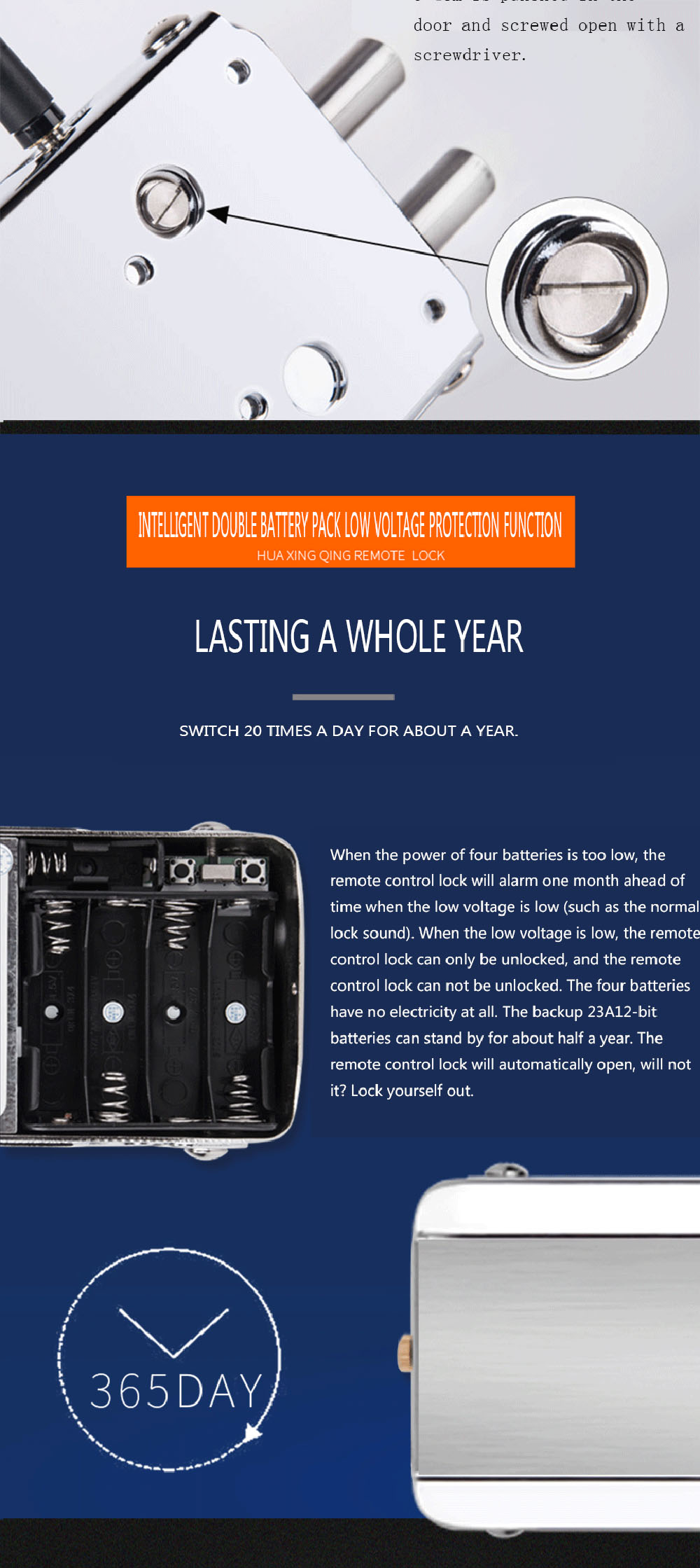 HXQ910 Intelligent Home Electric Remote Control Door Lock Mechanical Anti-Theft - Silver 1pc HXQ910 Intelligent Home Electric Remote Control Door Lock Mechanical Anti-Theft - Silver 1pc