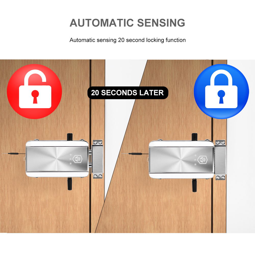 HXQ910 Intelligent Home Electric Remote Control Door Lock Mechanical Anti-Theft - Silver 1pc HXQ910 Intelligent Home Electric Remote Control Door Lock Mechanical Anti-Theft - Silver 1pc