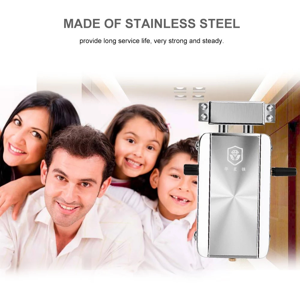 HXQ910 Intelligent Home Electric Remote Control Door Lock Mechanical Anti-Theft - Silver 1pc HXQ910 Intelligent Home Electric Remote Control Door Lock Mechanical Anti-Theft - Silver 1pc