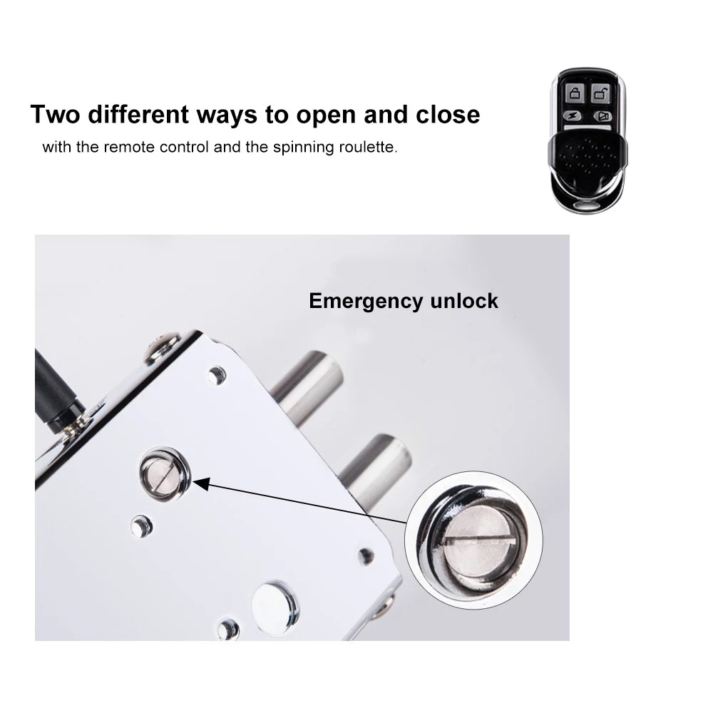 HXQ910 Intelligent Home Electric Remote Control Door Lock Mechanical Anti-Theft - Silver 1pc HXQ910 Intelligent Home Electric Remote Control Door Lock Mechanical Anti-Theft - Silver 1pc