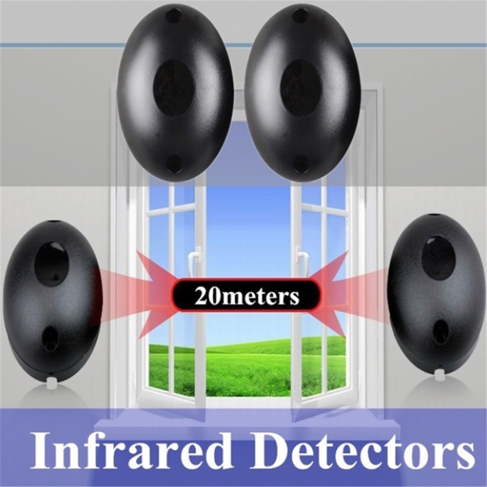 20m Active Infrared Detector Outdoor IR Alarm Home Safety System - Black 20m Active Infrared Detector Outdoor IR Alarm Home Safety System - Black