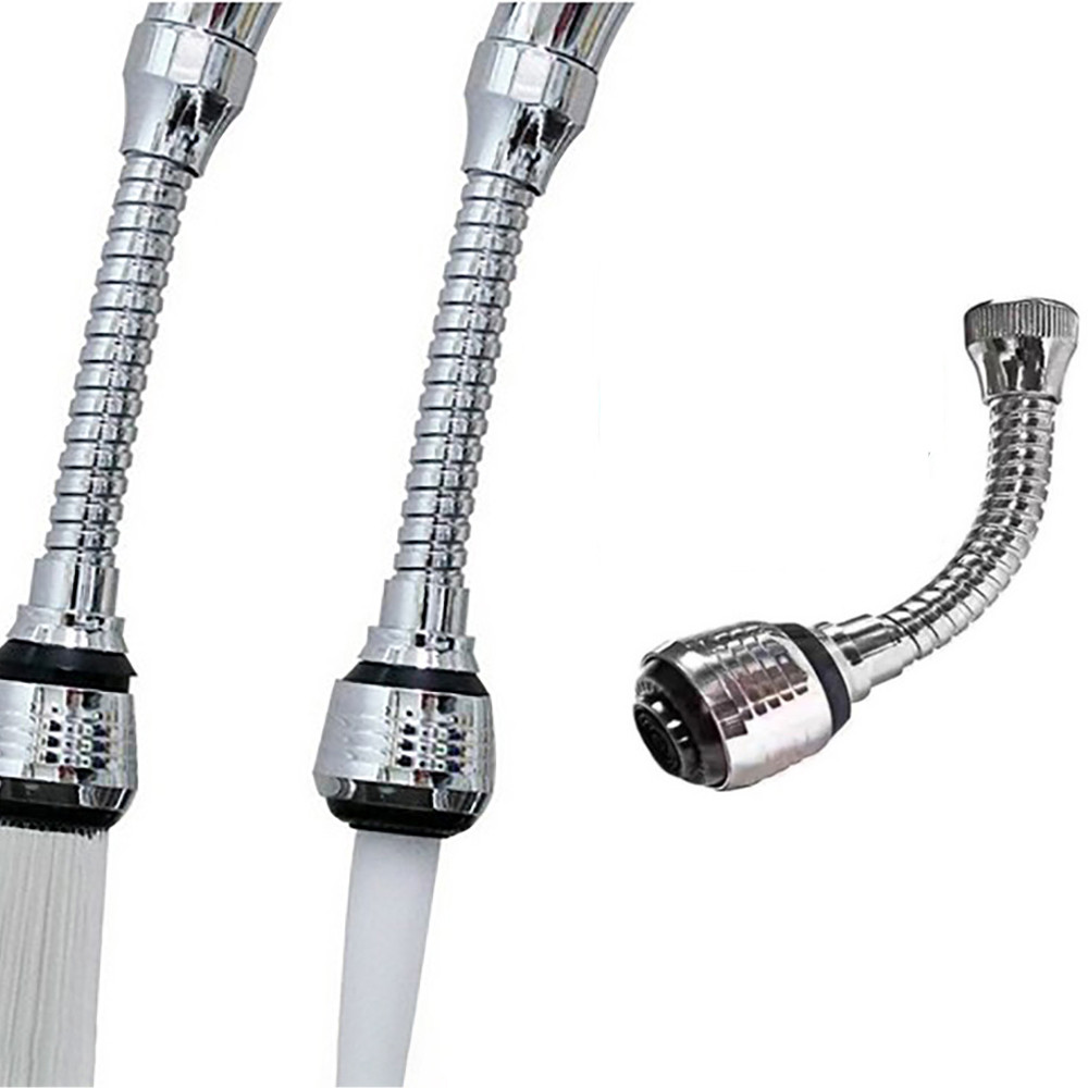 360 Rotate 3 Level Adjustable Saving Kitchen Shower Faucet Accessories - Silver