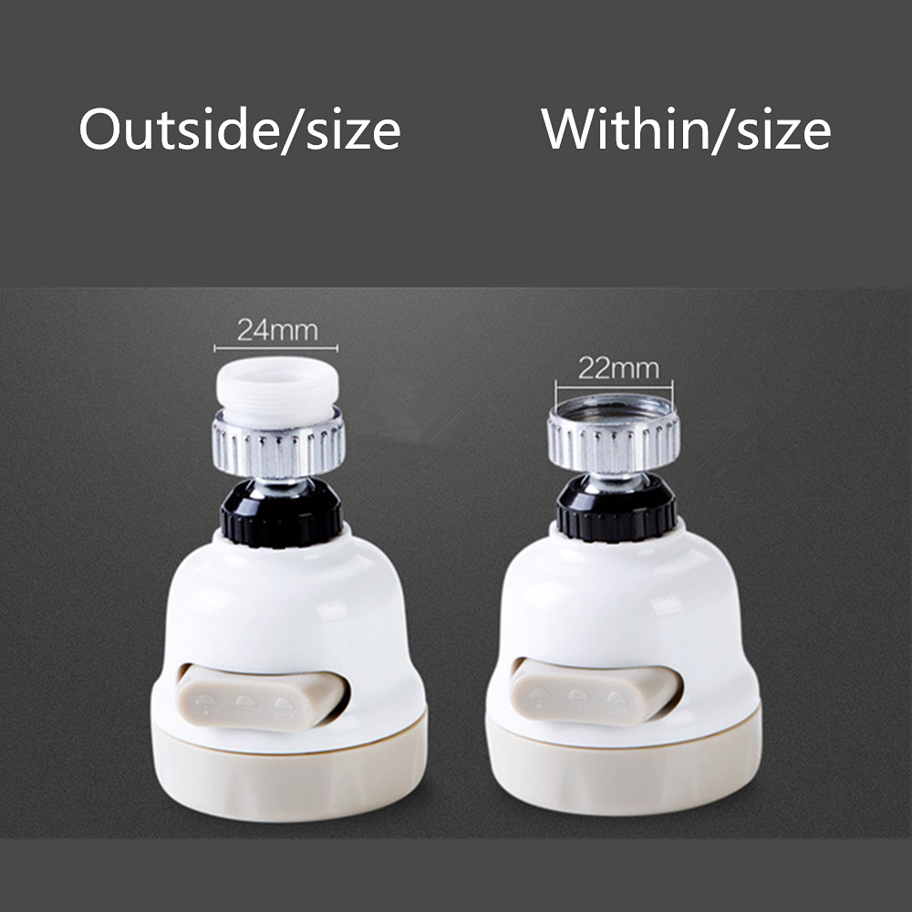 360 Rotate 3 Level Adjustable Saving Kitchen Shower Faucet Accessories - Silver