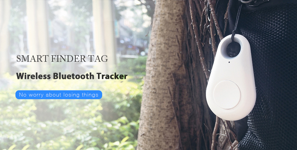 Water Droplet Shaped Smart Finder Tag Wireless Bluetooth Locator Tracker Anti-lost Alarm- White