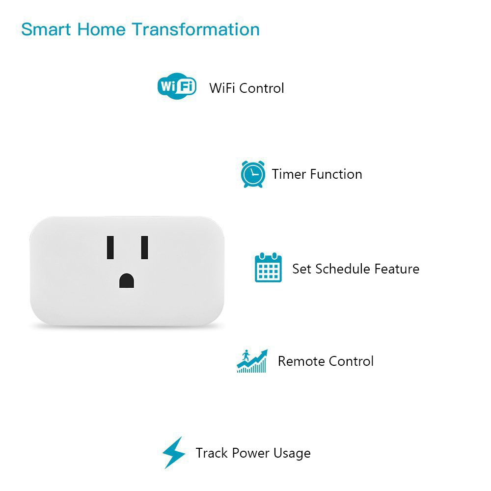 SWA5 Smart Plug Mini WiFi Socket US Standard for Home Automatization - White