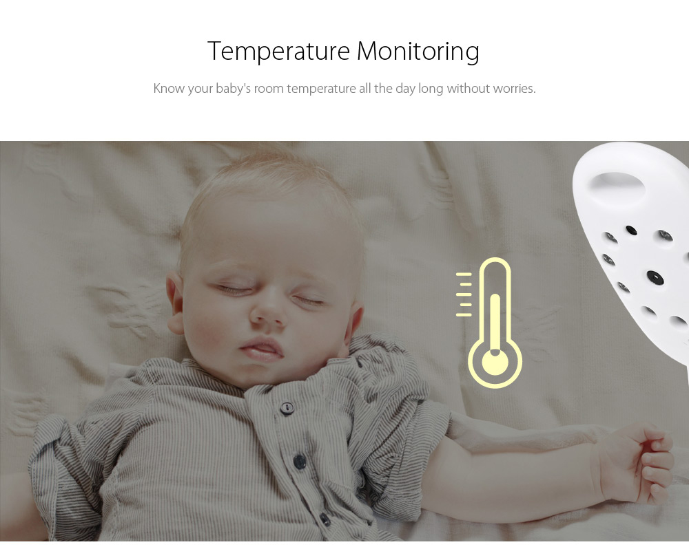VB601 2.4G Wireless Baby Video Monitor with Night Vision Two-way Talk LCD Display Temperature Monitoring- White US Plug