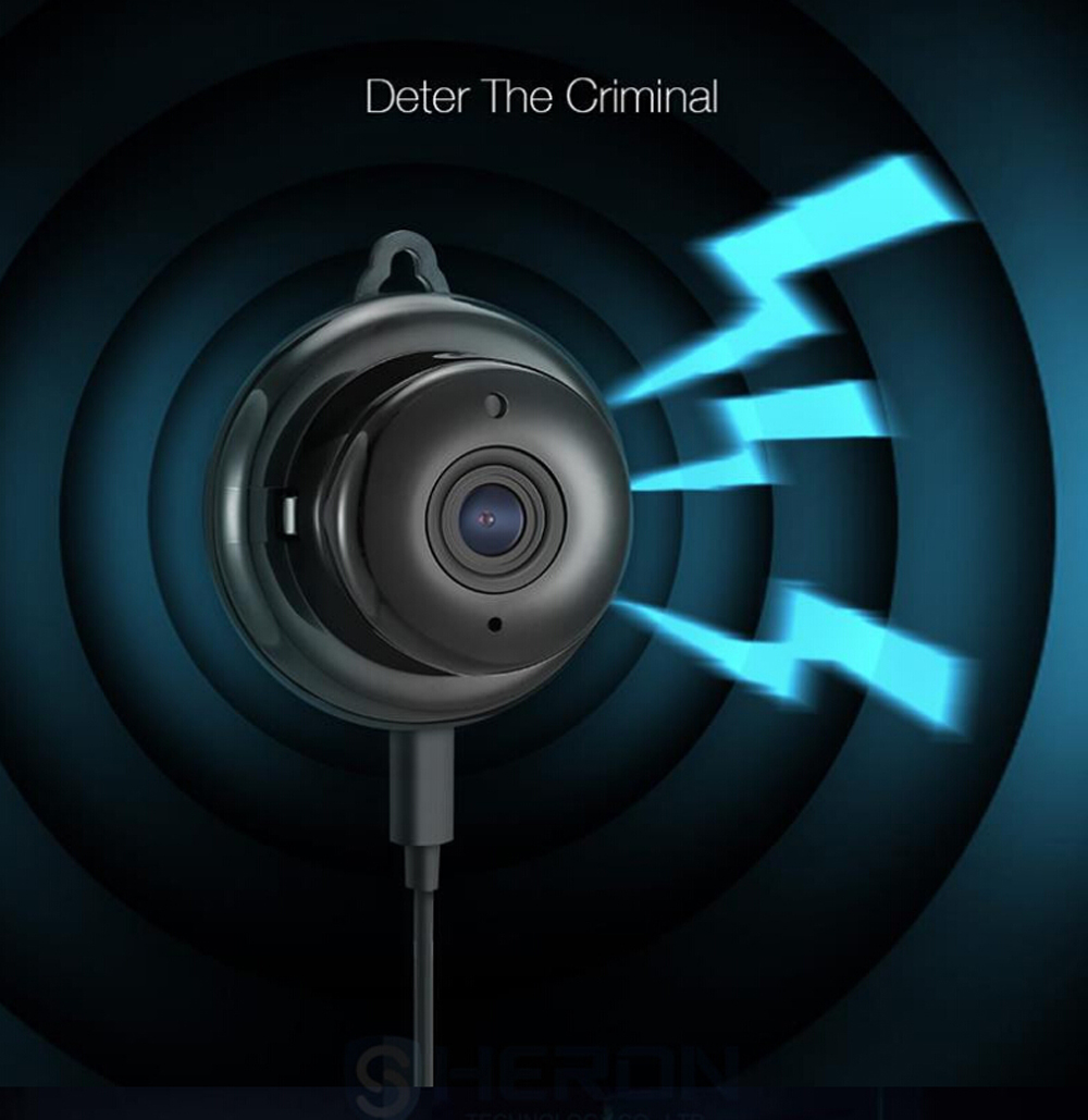 V380 Mini Monitor HD Night Vision IP Camera - Black UK Plug