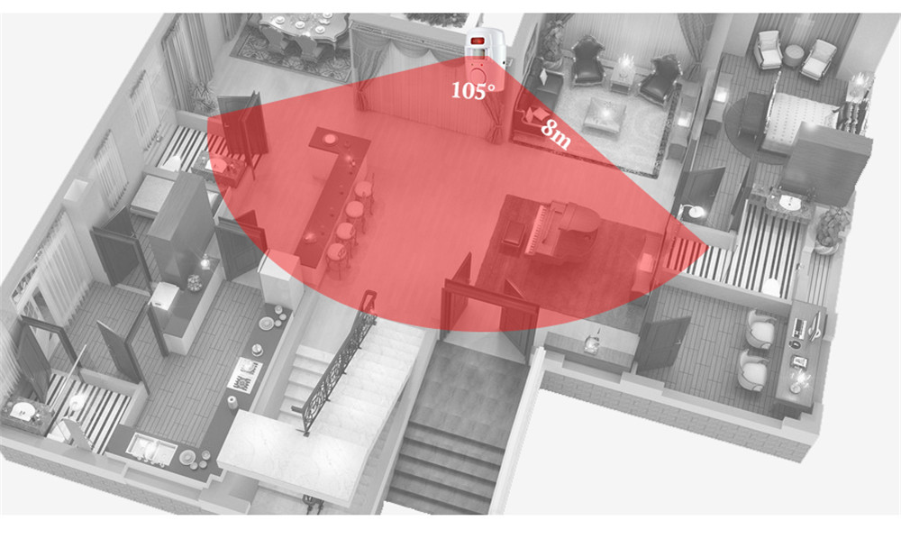 Portable IR Wireless Motion Sensor Remote Home Security Burglar Alarm System - White